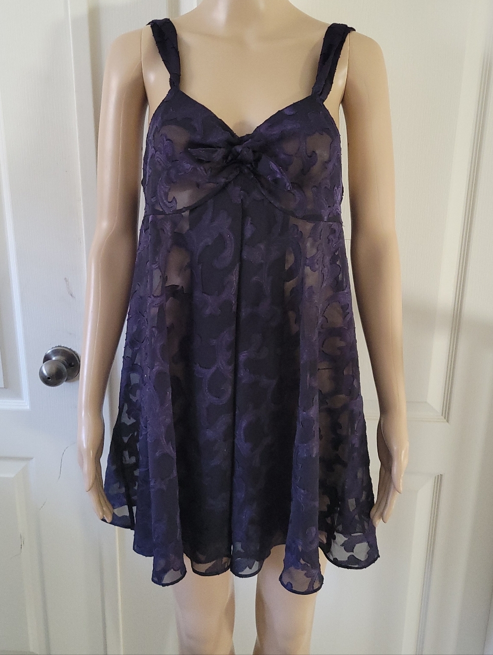 Victoria's Secret Gold Label blue and purple slip nightie.